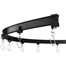 Rail de plafond flexible noir pour rideaux, système de rail coulissant de 2,4 m – Compatible avec les tringles à rideaux standard