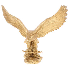 Statue d'aigle d'intérieur en résine dorée pour la maison, le bureau et le salon (1 pièce, 31 x 26 x 16 pouces).