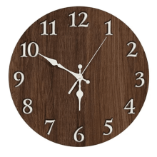 Retro Wooden Wall Clock 10 Inch Battery Operated