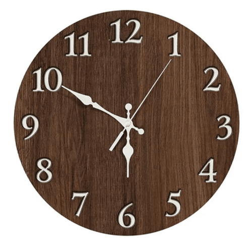 Retro Wooden Wall Clock 10 Inch Battery Operated
