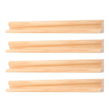 FRCOLOR Khaki Wooden Domino Holder with Oblique Angle Design for DIY Use and Family Games 4pcs