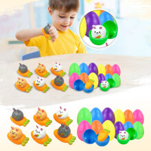 Jouets de Pâques, 12 pièces Œuf de Pâques Carotte Animal Voiture à friction