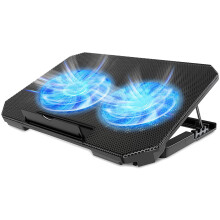 Laptopkoelpad zwart, in hoogte verstelbaar, 2x 5,1" ventilatoren