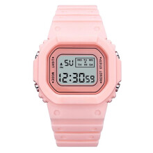 DESIGNICE Digitaal Horloge Waterdicht Dames LCD Digitale Stopwatch Datum Rubber Sport Polshorloge/Roze