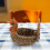Turkey-Shaped Wicker Fruit Basket, Light Brown 1