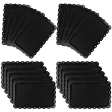 Black Plastic Serving Trays 14.37 x 9.25 in (20 pcs)