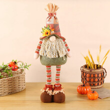 Fall Harvest Gnome Plush Decor – Telescoping Standing Doll