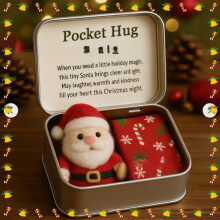 Kerstcadeauset met pluche knuffel en vintage blikken doos