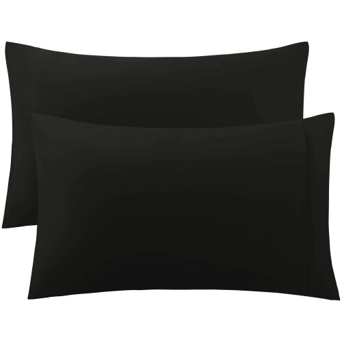 Clúdaigh Pillow Cadáis Éigipteach2 phíosa King Pillow Covers, 20"x36" Dubh