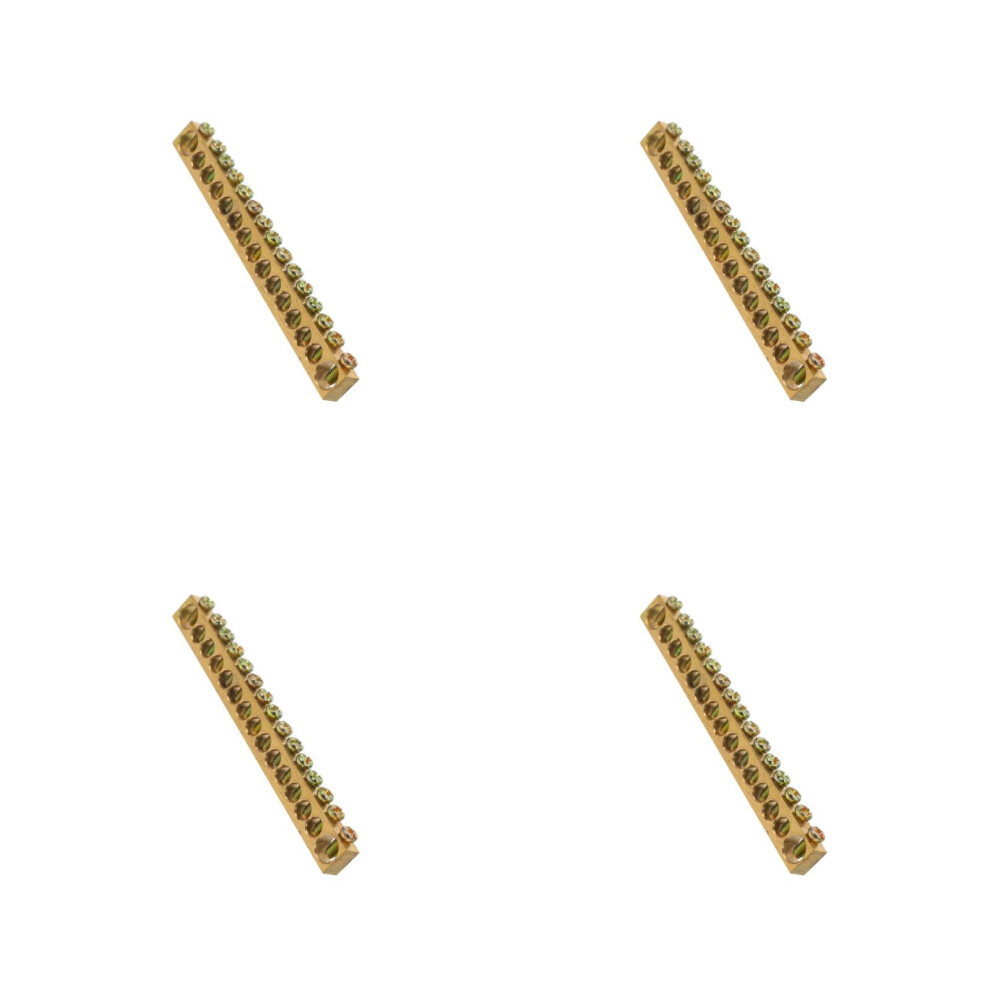 4Pcs Terminal Block Connector Copper Ground Bar Electrical Bus Bar With 15 Holes For Battery Terminal Positions Grounding Bar 9193271731825