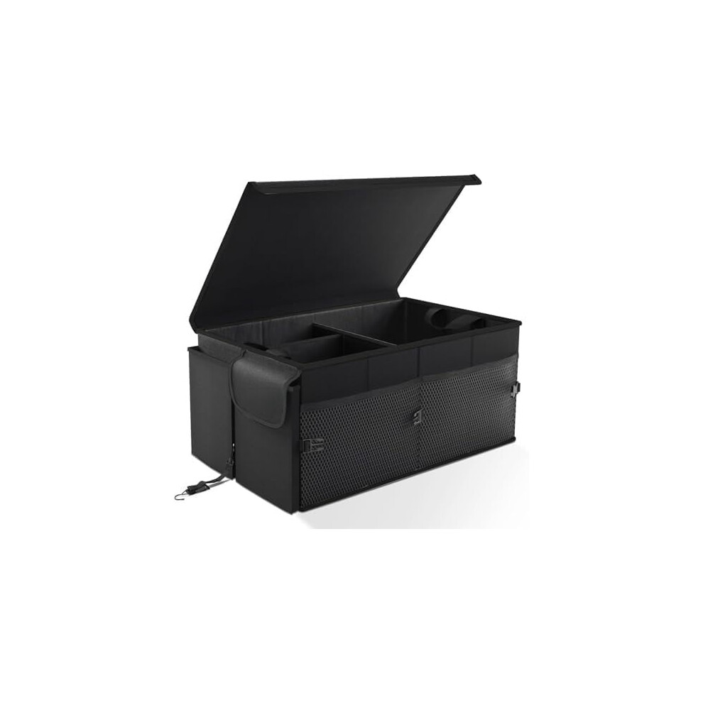 65L Collapsible Car Trunk Organizer With Lid Â Black 9402001359704