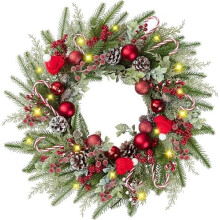 22" Artificial Tulip Wreath with Eucalyptus and Berries