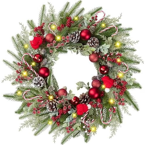 22" Artificial Tulip Wreath with Eucalyptus and Berries