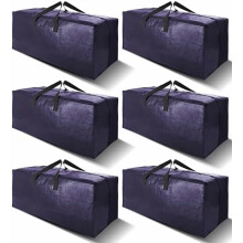 6-Pack Heavy Duty Moving Storage Bags, 86L Fold-Flat Totes