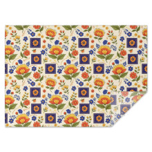 Nappe rectangulaire à motif floral Pioneer Flower, 152 x 213 cm, en polyester imperméable, facile à nettoyer et anti-taches, idéale pour les