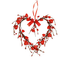 Red Heart Foam Wreath 20cm Valentine's Day Wall Decoration