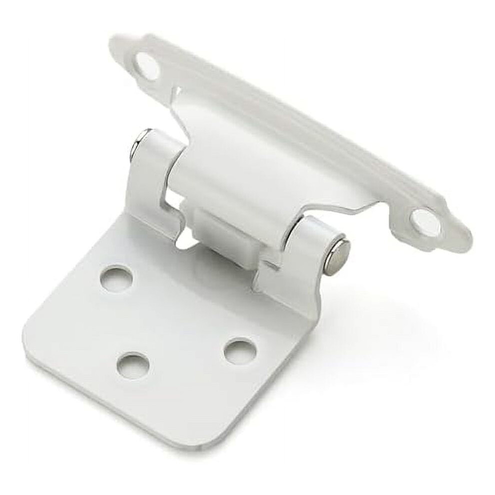 30-Pack 1/2" Overlay Cabinet Hinges, Self-Closing Semi-Concealed, White, With Door Bumpers Â Compatible With Standard Cabinets 9152228300347