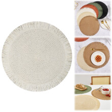 Round Woven Paper Placemats 15" Heat-Resistant Set