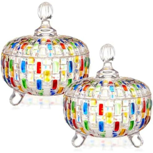 2 x 24 oz Glass Candy Jars with Lids