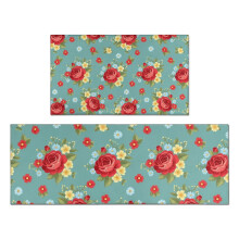 Floral Kitchen Rug Set of 2 – Anti-Fatigue, Non-Slip,