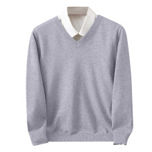 Men's Fashionable Tops Fall Winter Trendy Solid Color Pullover V-Neck Knitted Long Sleeved Slim Sweaters Suitable for Daily Wear(Dark Gray,2XL)