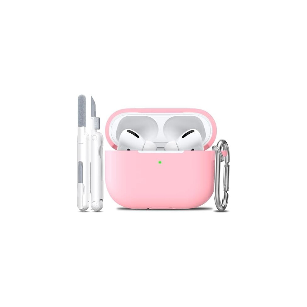 Soft Silicone Case For Airpods Pro 2Nd/1St Gen W/ Cleaner Kit & Keychain – Compatible With Airpods Pro Pink 9152228302143