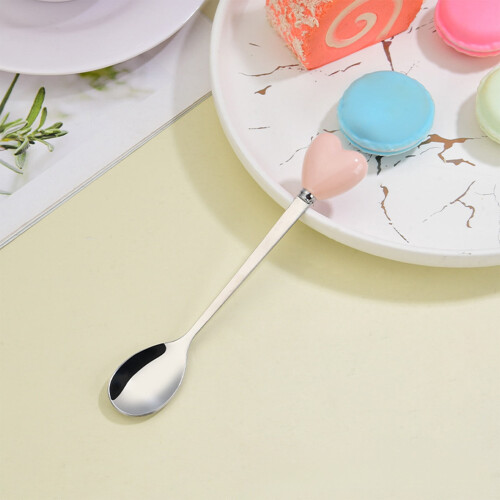 Stainless Steel Heart-Handle Fork and Spoon Set