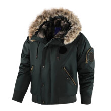 Jaqueta parka masculina com capuz, quente e à prova de vento, com bolsos, verde, tamanho XXXL – Ideal para o inverno.