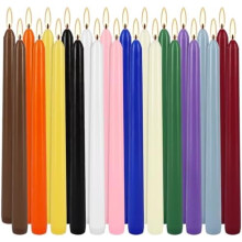 24 db-os, 25 cm-es cseppmentes, illatmentes színes kúpos gyertya születésnapokra, vacsorára, lakberendezésre és meditációra – kompatibilis