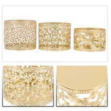 3-Pack Gold Iron Candlestick Holders