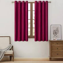 Red Velvet Blackout Curtains, 63" L, Thermal Insulated, Grommet Top, Darkening, for Bedroom/Living Room, Set of 2 – Compatible with Standard Rods