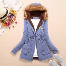 Manteau d'hiver UTTOASFAY pour femme, chaud, à capuche, coupe ajustée, bleu clair, XXXL