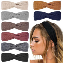 Boho-Stirnbänder mit Knoten für Damen – dehnbar, rutschfest, im Turban-Stil mit gekreuzten Trägern, ideal für Yoga, Workout und einen