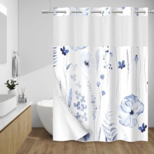 Floral Watercolour Shower Curtain with Snap-In Liner
