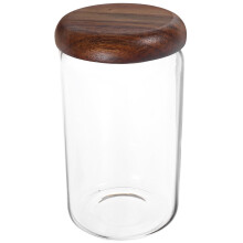 600ml Glass Food Storage Jar with Wooden Airtight Lid