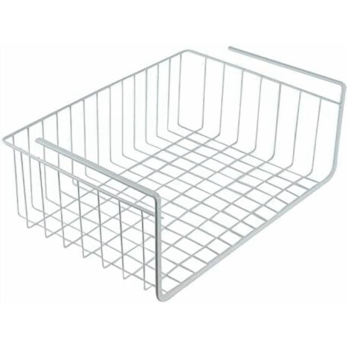 White Wire Under-Shelf Storage Basket, 17-Inch – Durable Organization Solution for Kitchen, Pantry, and Closet
