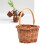 Rattan Mini Round Storage Basket with Handle, Light Brown 1
