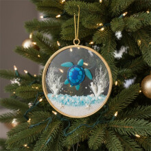 Stijggn Sea Glass Turtle Ornament, 8cm, Christmas Tree