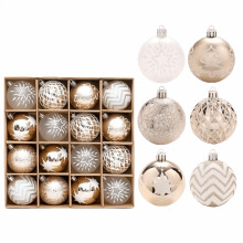 16Pcs Champagne Gold Shatterproof Christmas Balls, 60mm, for Tree, Wedding, Party – Free Pendant