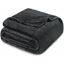 King Size Fleece Blanket 90 x 104 Inches Dark Grey