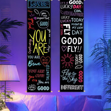 2 Pack Glow-in-the-Dark Quote Tapestry 33x130cm