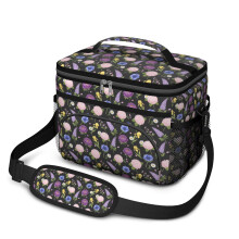 Sac à lunch isotherme à motif floral pour femmes et hommes – Étanche, bandoulière réglable, 25,4 x 17 x 20,3 cm, compatible avec les boîtes