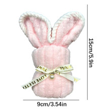 Serviette polaire douce et mignonne avec motif lapin, idéale pour le bain, la plage, la piscine ou comme cadeau (50 x 25 cm).
