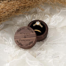 Wooden Ring Box with Holder Portable Jewelry Case 1 Piece