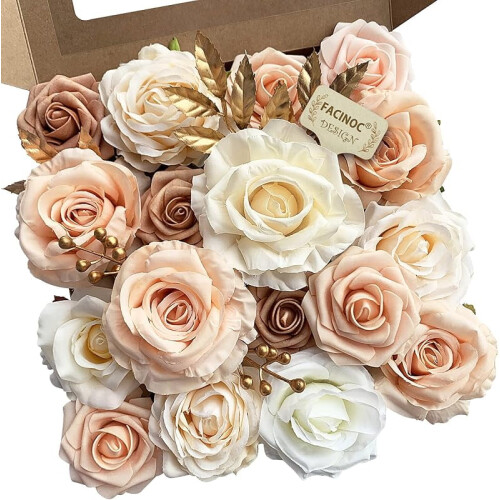 Pink Artificial Rose Set – 21 Roses & 5 Accessories