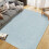 Modern Stripe Area Rug 5' x 7' Blue Ultra-Thin Low Pile 1