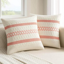 Capas de almofada boho vermelho coral em algodão, 50x50cm (2 peças)