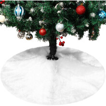 White Plush Christmas Tree Skirt 78 cm