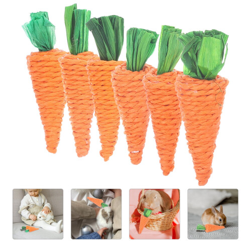 Orange stråhamster tyggelegetøj med 6 stk.