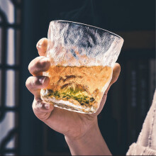 Glacier Textured Glass Cup 280ml Vintage Juice Beer Glass